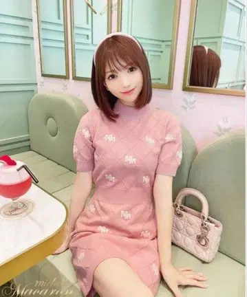 핑크 반팔 미니 원피스