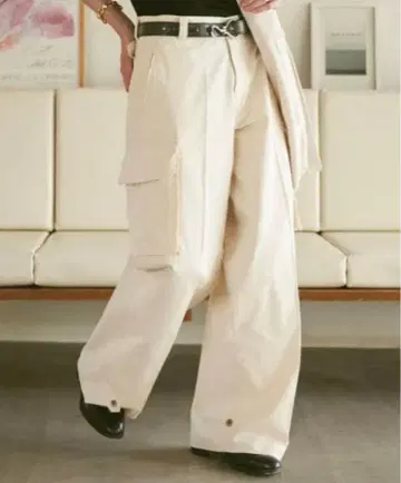 Wide straight military pants