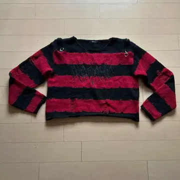 노에미 데미지 보더 니트 스웨터 니트