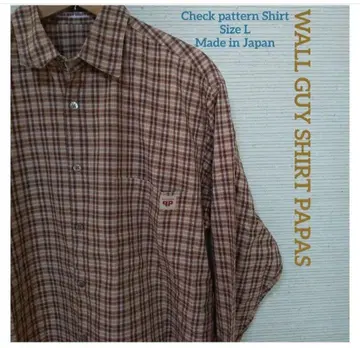 파파스 체크 셔츠 사이즈 L 일본제