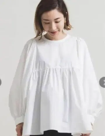 yori 퍼프 슬리브 블라우스 화이트