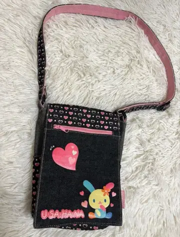 헤이세이 레트로 레어 우사하나 데님 숄더백