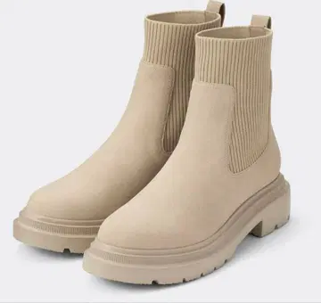 GU 리브 니트 삭스 부츠 베이지 M