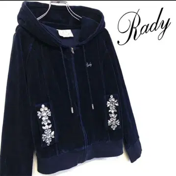 Rady 벨로아 후드티 큐빅 장식 네이비 여성용