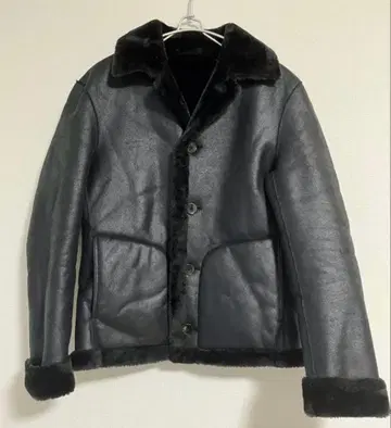 COMME CA MEN 에코 무스탕 자켓 보아 안감 블랙