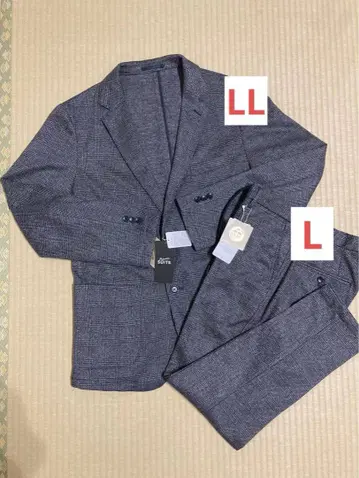 미사용 새상품 LL&L 사이즈 금 파자마 수트 울 블렌드 네이비 계열