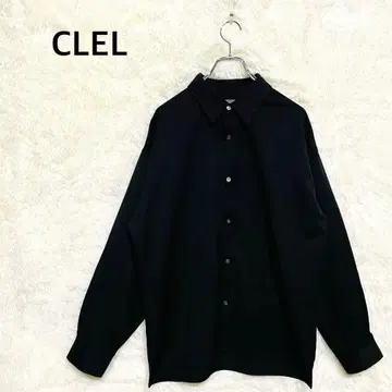 클레르 블랙 긴팔 셔츠 앞 버튼 레귤러 카라 XS 사이즈