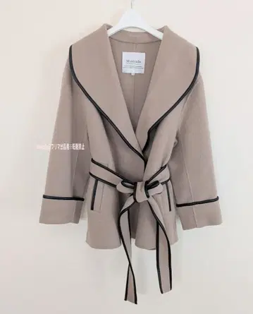 [ 새상품급 ] 마이 스트라다 배색 파이핑 리버 코트 울 코트