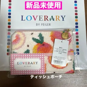 [ 미사용 새상품 ] F 라브라리 티슈 파우치 피치 도트 페일 애프리콧