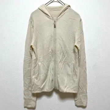 르봉디엘 니트 지퍼 후드티 캐시미어 100 아이보리 M 사이즈