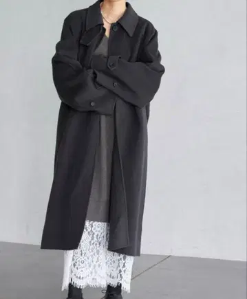 IENA 슈퍼160 더블 페이스 스텐카라 코트 36 그레이