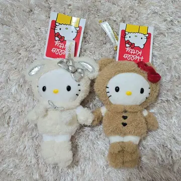 헬로키티전 마스코트 키링 눈토끼 곰수트