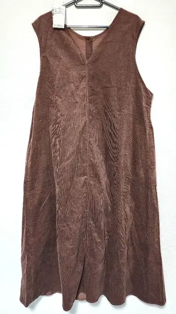 사만사 모스모스 코듀로이 전후 착용 오버롤 스커트 브라운 프리 사이즈