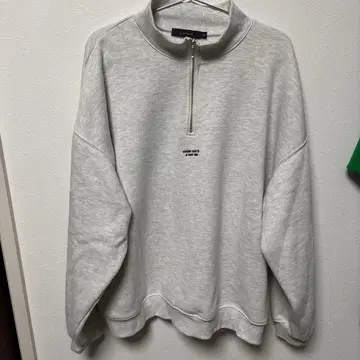 하프 지퍼 맨투맨 라이트 그레이