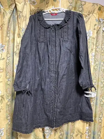 핑크하우스 블랙 데님 원피스