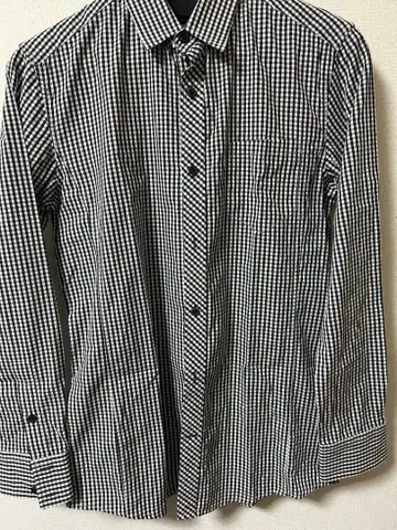 ASM 체크 무늬 긴팔 셔츠 블랙 화이트