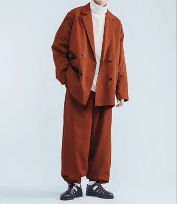 [ 셋업 ] 스트레치 트윌 더블 자켓 & 스트레치 트윌 와이드 팬츠