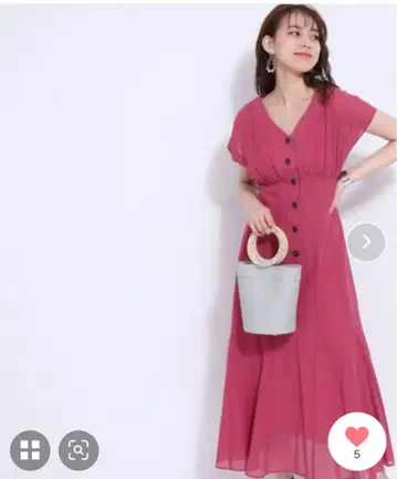 Mystrada 마이 스트라다 핑크 A 라인 원피스 체형 커버 사진발