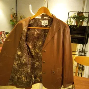 S'ninon 브라운 가죽 자켓 40