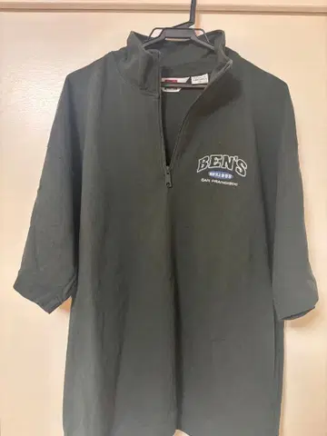 BEN'S 하프 지퍼 T셔츠 다크 그린