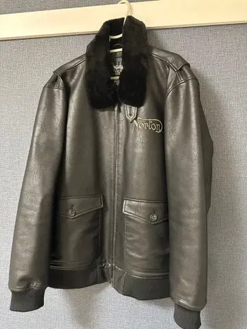 Norton 가죽 자켓 X-LARGE 블랙 203N1704