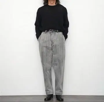 [ 미사용 새상품 ] YLEVE 데님 트라우저 그레이 사이즈 4