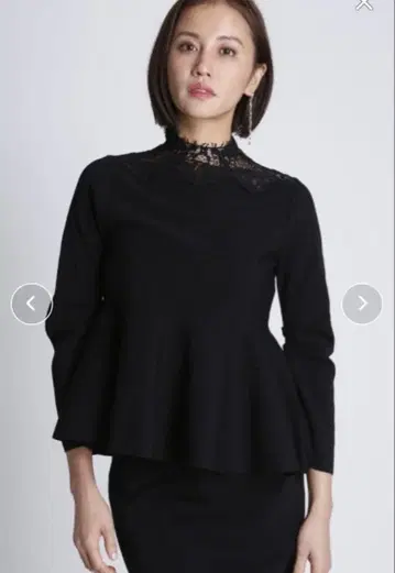 셀포드 CELFORD 레이스 절개 페플럼 풀오버