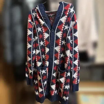 x-girl 별 패턴 가디건