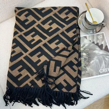 기하학 패턴 머플러 브라운 블랙 ~~Q