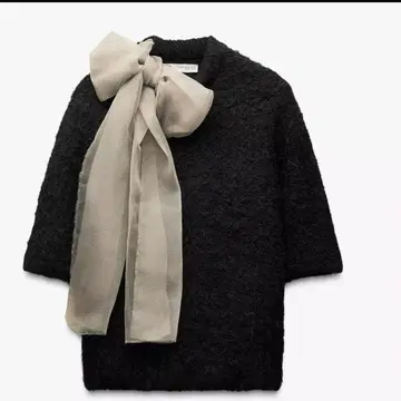 오간자 리본 니트탑