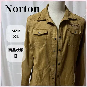 Norton 빈티지 페이크 스웨이드 셔츠 자켓 브라운 XL