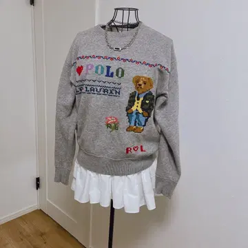 새상품급 폴로 랄프로렌 데미지 베어 자수 트레이닝복 곰 S
