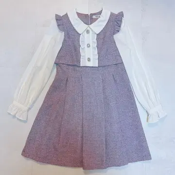 Ank Rouge 셋업풍 트위드 원피스 라벤더