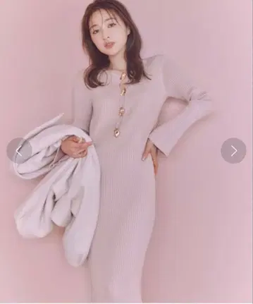 Snidel 디자인 프론트 버튼 니트 원피스