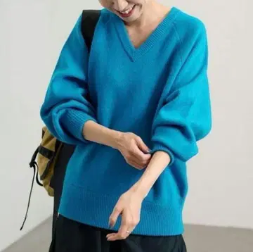 [새상품급] 프레임워크 AQUAV 넥 풀오버 블루