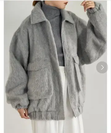 리디 울 혼방 샤기 오버 사이즈 플라이트 자켓