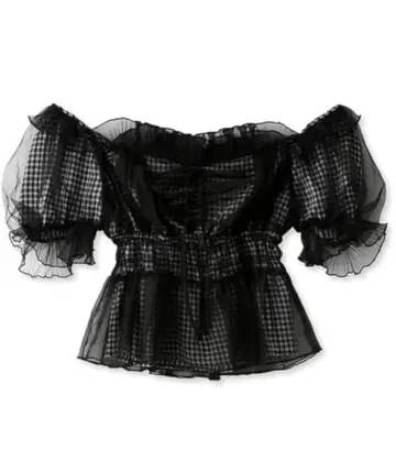 SNIDEL 개더 프릴 오프숄더 블라우스