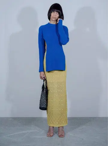 TAN 립 사이드 블레스 풀오버 [ 블루 ]