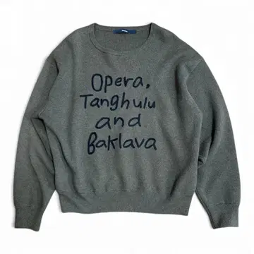 FRAMeWORK 프레임워크 Dessert 로고 니트 카키