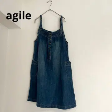 [ agile ] 데님 오버롤 스커트 원피스 M 올인원 편안함