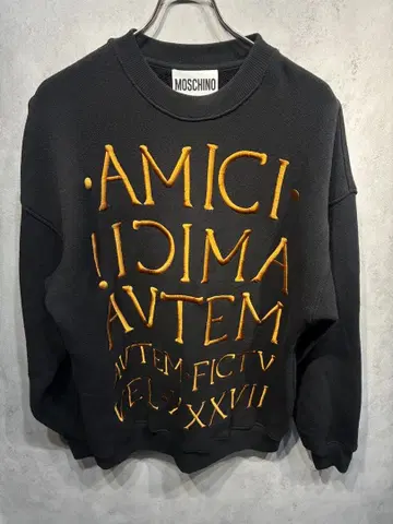 MOSCHINO 모스키노 맨투맨 자수 레어 아이템 블랙 콜드