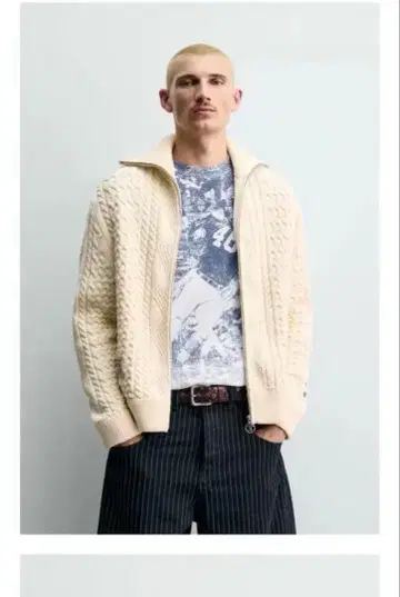 ZARA Champion 콜라보 XL 케이블 니트 스웨터