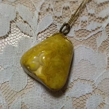 화석 펜던트 목걸이 오커