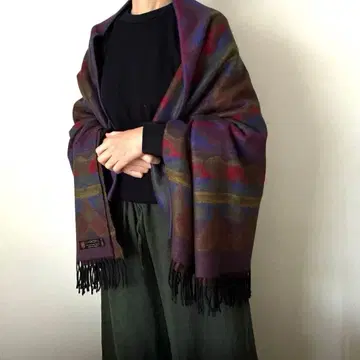 CASHCRYL (캐슈크릴) 기하학 패턴의 대형 스톨