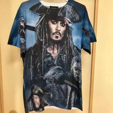 캐리비안의 해적 T셔츠 조니 뎁 L 디즈니랜드