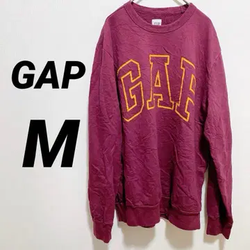GAP [ M ] 와인 레드 로고 맨투맨 여성용 남성용 긴팔 겨울