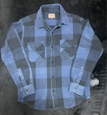 빅 마이크 플란넬 셔츠 L 사이즈 파랑, 네이비 계열