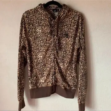레오파드 무늬 레오파드 집업 후드티 트랙 자켓 저지 M