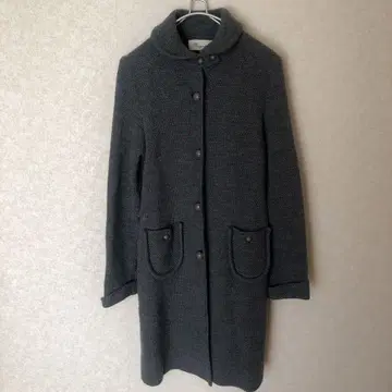 [ 익명 배송 ] Manna 맨나 그레이 니트 롱 코트 심플 여성용