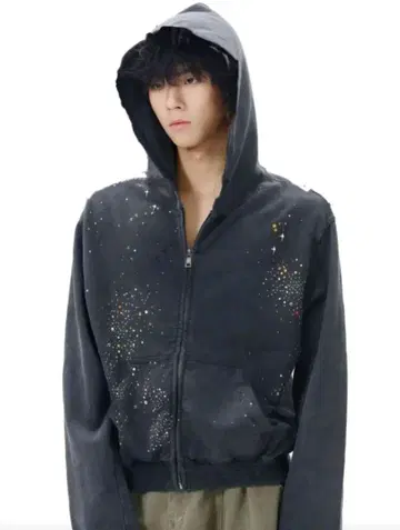 글리터 플래닛 스우시 집 후디 기크풍